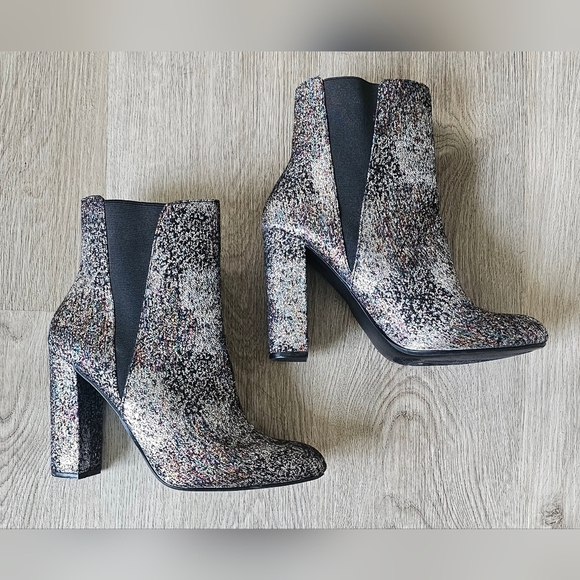 Steve Madden EFFECT Glitter Block Heel Ankle Boots – Size 9M - Picture 1 of 9